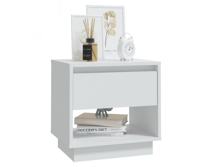 Sonata H Нощно шкафче, бяло, 45x34x44 см, инженерно дърво