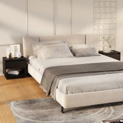 Sonata H Нощни шкафчета, 2 бр, черни, 45x34x44 см, инженерно дърво - Нощни шкафчета