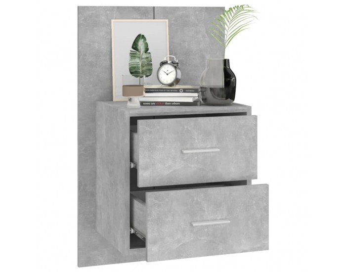 Sonata H Нощни шкафчета за стенен монтаж, 2 бр, бетонно сиви