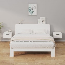 Sonata H Нощни шкафчета за стенен монтаж, 2 бр, бели, 34x30x20 см - Спалня