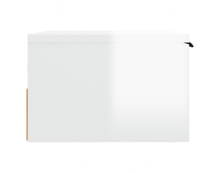 Sonata H Нощно шкафче за стенен монтаж, бял гланц, 34x30x20 см