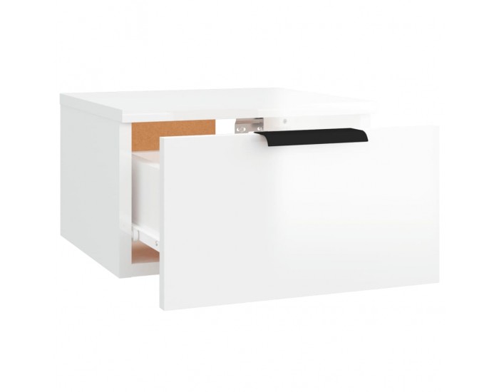 Sonata H Нощно шкафче за стенен монтаж, бял гланц, 34x30x20 см