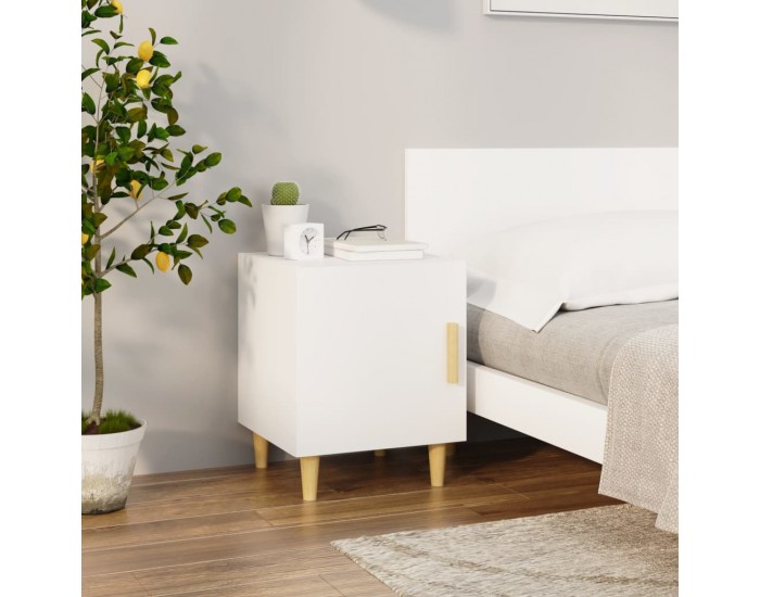 Sonata H Нощно шкафче, бяло, инженерно дърво