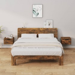 Sonata H Нощни шкафчета за стенен монтаж, 2 бр, опушен дъб, 34x30x20 см - Нощни шкафчета