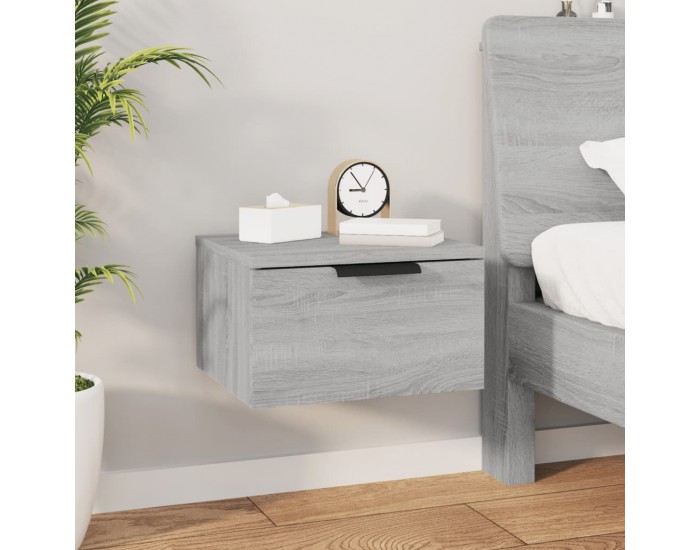 Sonata H Нощно шкафче за стенен монтаж, сив сонома, 34x30x20 см