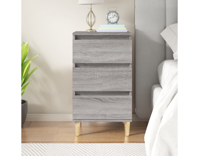 Sonata H Нощно шкафче, сив сонома, 40x35x70 см, инженерно дърво