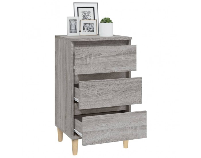 Sonata H Нощно шкафче, сив сонома, 40x35x70 см, инженерно дърво