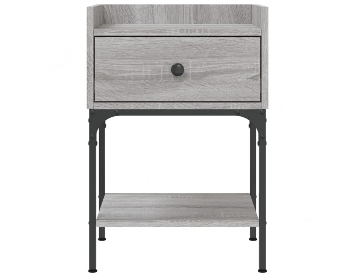 Sonata H Нощна масичка, cив сонома, 40,5x31x60 см, инженерно дърво