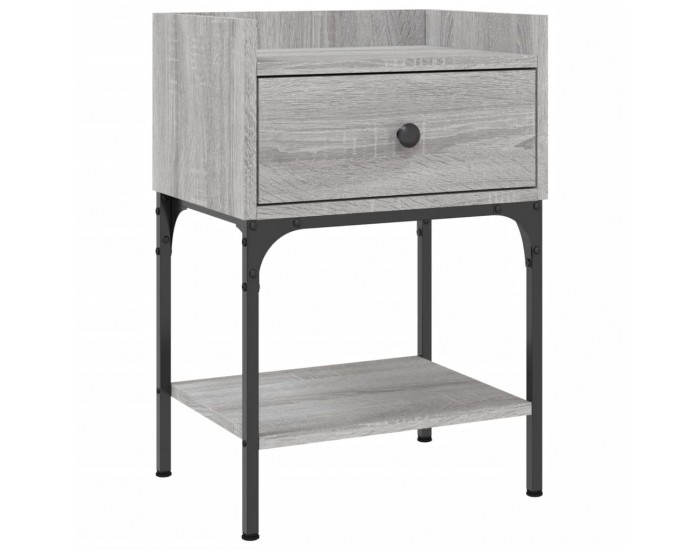 Sonata H Нощна масичка, cив сонома, 40,5x31x60 см, инженерно дърво