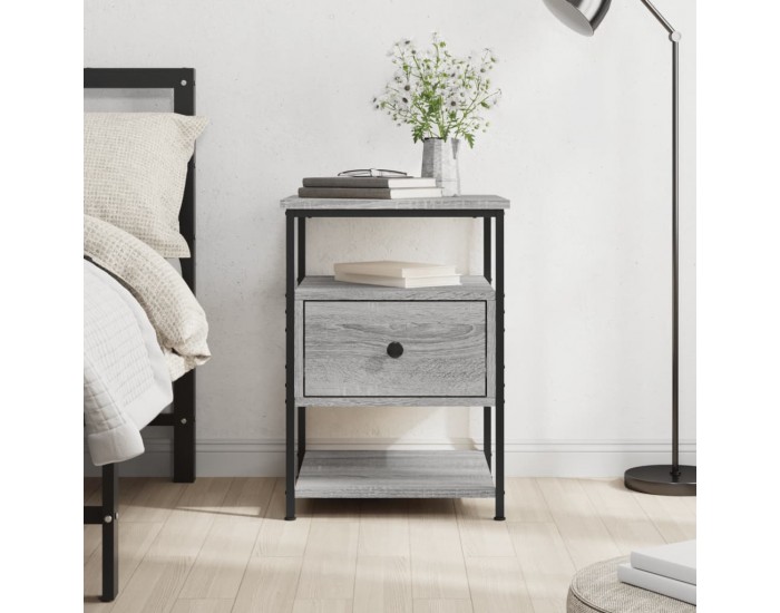 Sonata H Нощно шкафче, сив сонома, 40x42x56 см, инженерно дърво