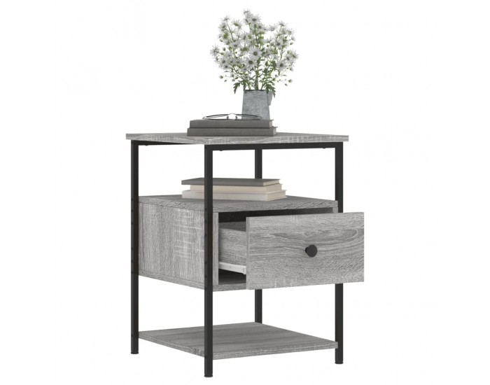 Sonata H Нощно шкафче, сив сонома, 40x42x56 см, инженерно дърво