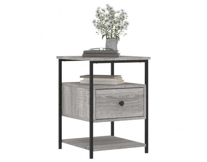 Sonata H Нощно шкафче, сив сонома, 40x42x56 см, инженерно дърво