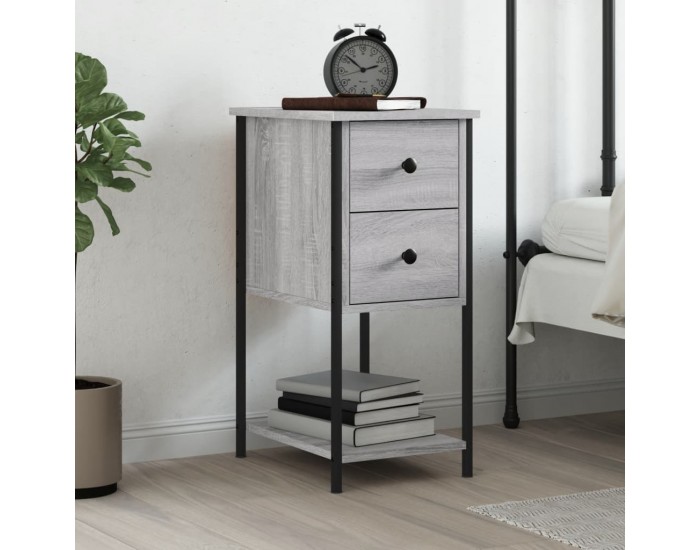 Sonata H Нощно шкафче, сив сонома, 32x42x70 см, инженерно дърво