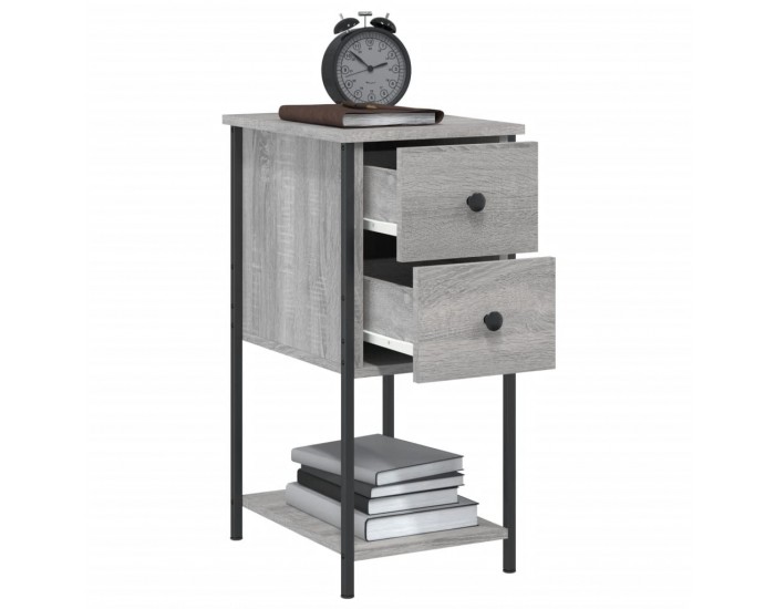 Sonata H Нощно шкафче, сив сонома, 32x42x70 см, инженерно дърво