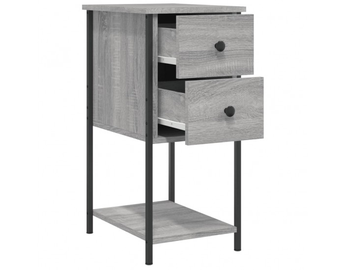 Sonata H Нощно шкафче, сив сонома, 32x42x70 см, инженерно дърво