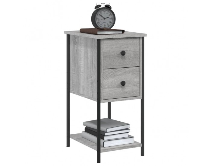 Sonata H Нощно шкафче, сив сонома, 32x42x70 см, инженерно дърво