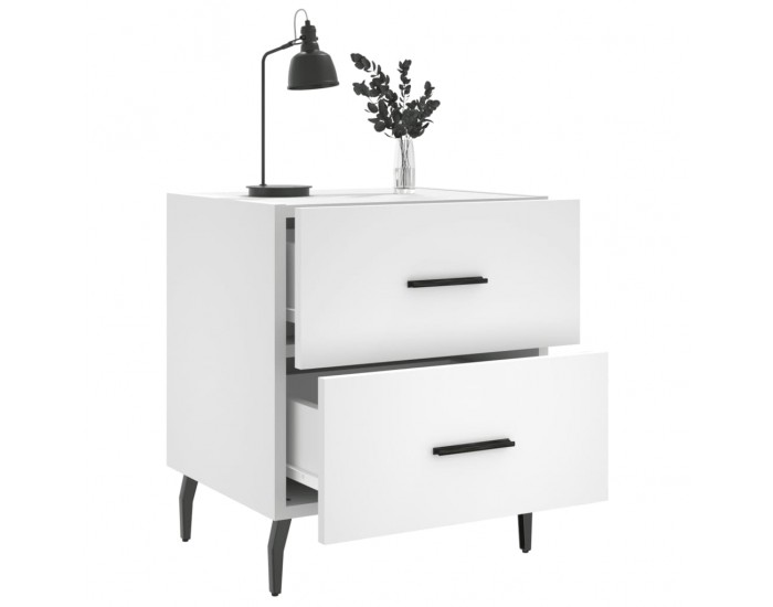 Sonata H Нощно шкафче, бяло, 40x35x47,5 см, инженерно дърво