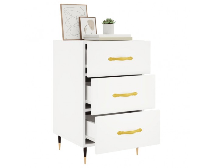 Sonata H Нощно шкафче, черно, 40x40x66 см, инженерно дърво