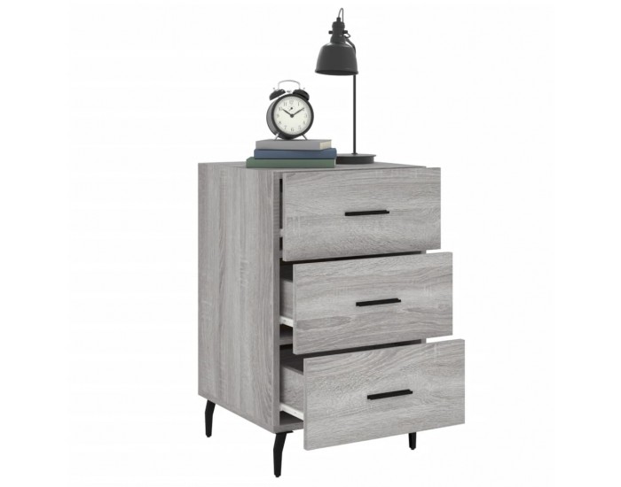 Sonata H Нощно шкафче, сив сонома, 40x40x66 см, инженерно дърво