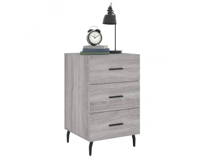 Sonata H Нощно шкафче, сив сонома, 40x40x66 см, инженерно дърво