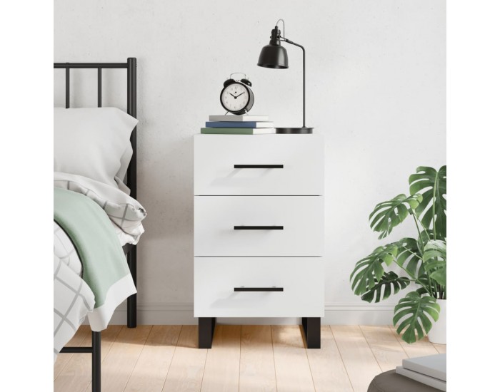 Sonata H Нощно шкафче, черно, 40x40x66 см, инженерно дърво