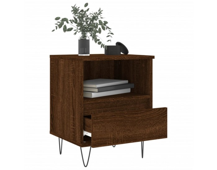 Sonata H Нощно шкафче кафяв дъб 40x35x50 см инженерно дърво