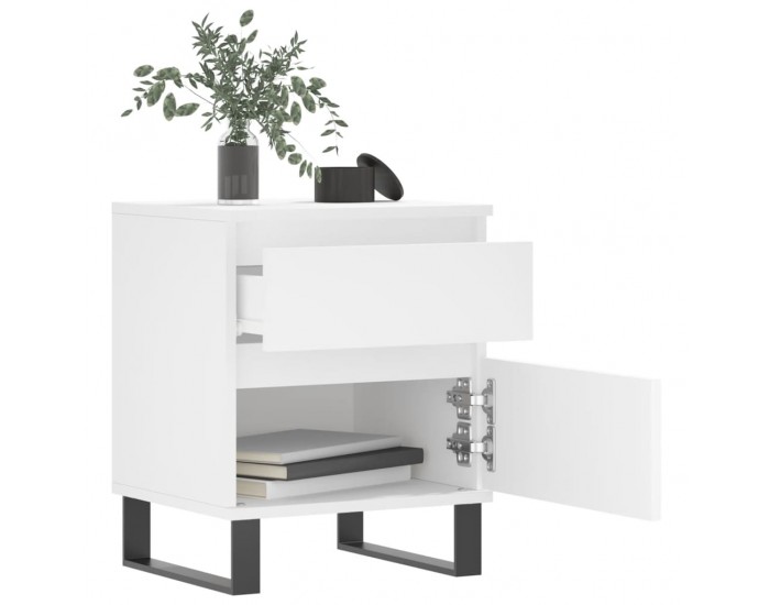 Sonata H Нощно шкафче, бяло, 40x35x50 см, инженерно дърво