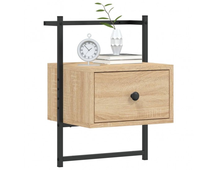 Sonata H Нощно шкафче стенно 2 бр сонома дъб 35x30x51 см инженерно дърво