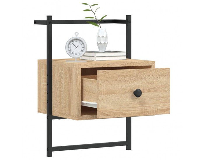 Sonata H Нощно шкафче стенно 2 бр сонома дъб 35x30x51 см инженерно дърво