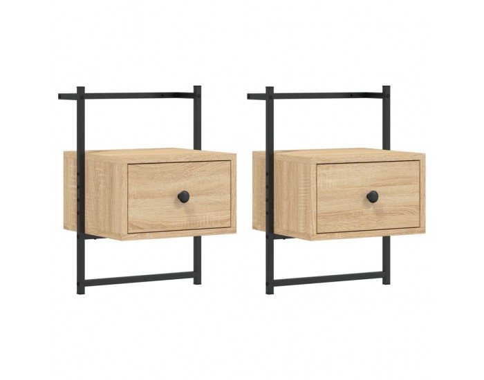 Sonata H Нощно шкафче стенно 2 бр сонома дъб 35x30x51 см инженерно дърво