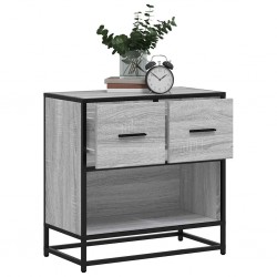 Sonata H Нощно шкафче Grey Sonoma 60x31x60 cm Обработено дърво и метал - Нощни шкафчета