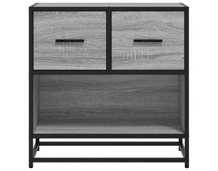 Sonata H Нощно шкафче Grey Sonoma 60x31x60 cm Обработено дърво и метал