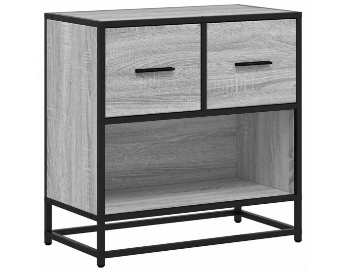 Sonata H Нощно шкафче Grey Sonoma 60x31x60 cm Обработено дърво и метал