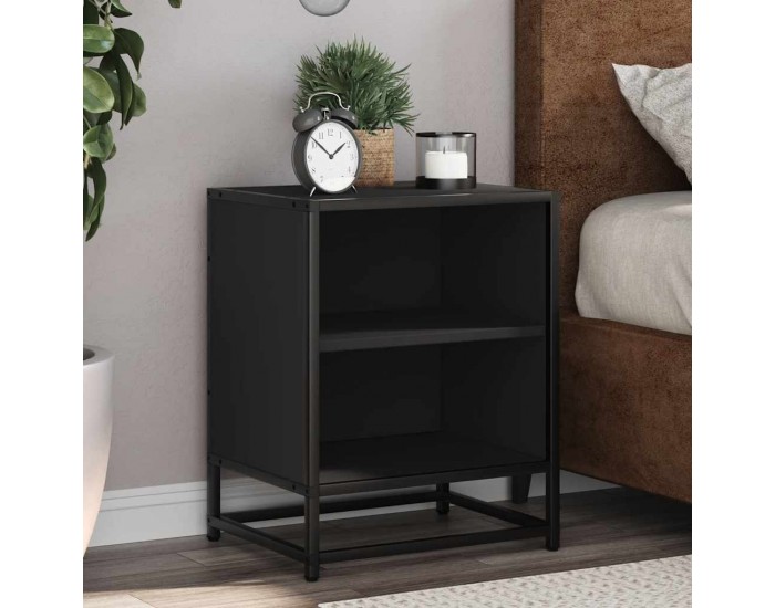 Sonata HL Нощно шкафче черно 40x31x50 cm Изработена дървесина и метал
