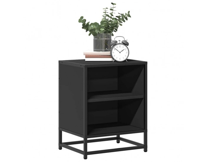 Sonata HL Нощно шкафче черно 40x31x50 cm Изработена дървесина и метал