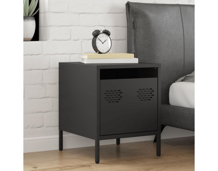 Sonata H Нощно шкафче, черно, 35x39x43,5 см, стомана