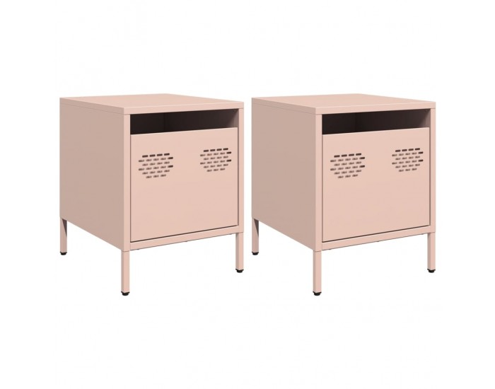 Sonata H Нощни шкафчета, 2 бр, розови, 35x39x43,5 см, стомана