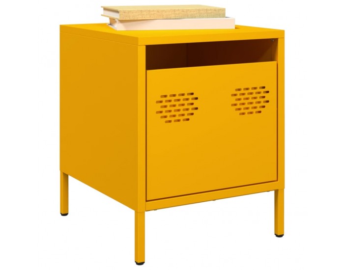 Sonata H Нощни шкафчета, 2 бр, горчица жълто, 35x39x43,5 см, стомана
