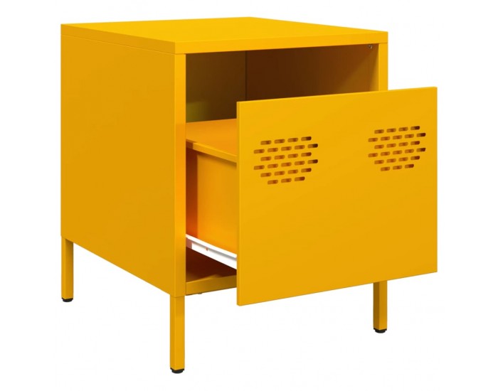 Sonata H Нощни шкафчета, 2 бр, горчица жълто, 35x39x43,5 см, стомана