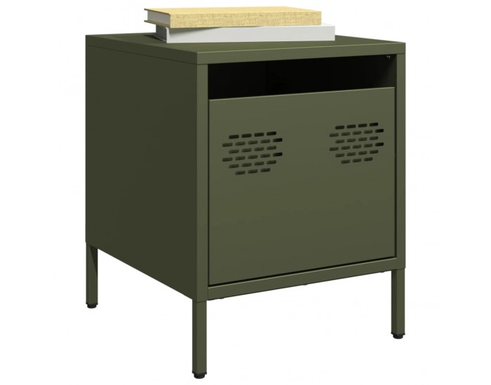 Sonata H Нощно шкафче, маслиненозелено, 35x39x43,5 см, стомана