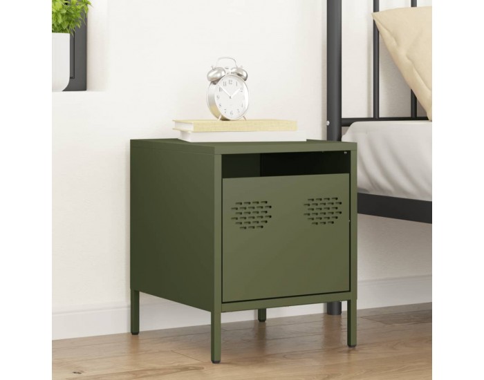 Sonata H Нощно шкафче, маслиненозелено, 35x39x43,5 см, стомана