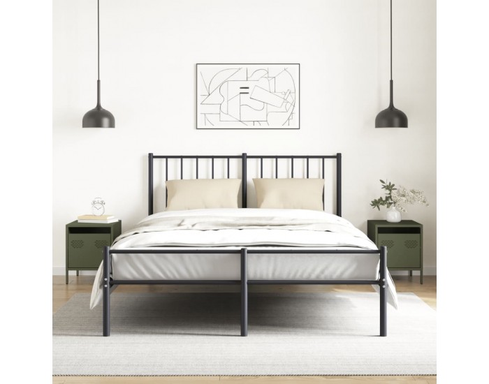 Sonata H Нощни шкафчета, 2 бр, маслиненозелени, 35x39x43,5 см, стомана