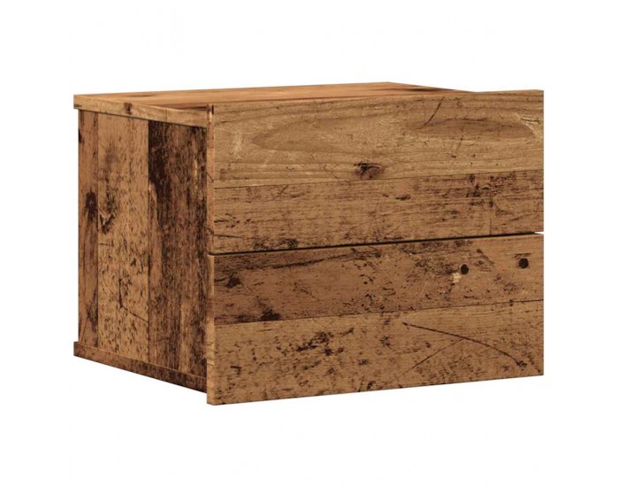 Sonata H Нощно шкафче за стенен монтаж, старо дърво, 40x32x30 см