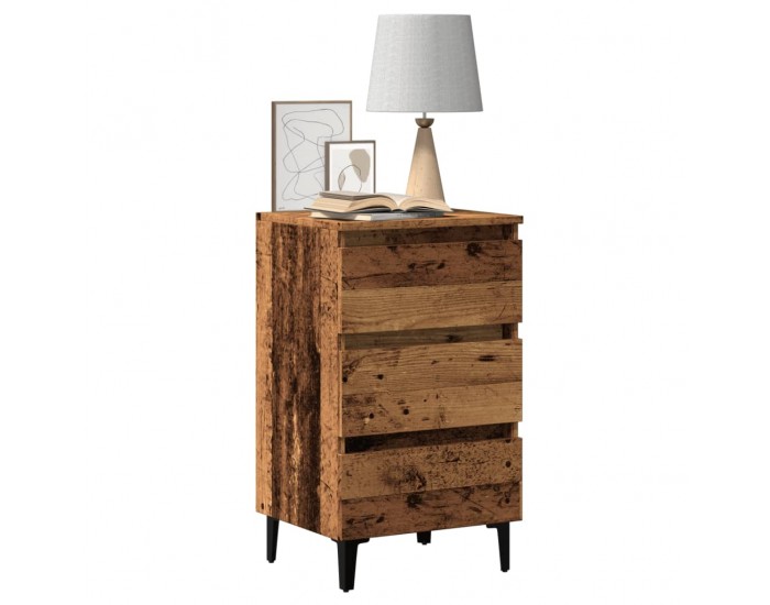 Sonata H Нощно шкафче с метални крака, старо дърво, 40x35x69 см