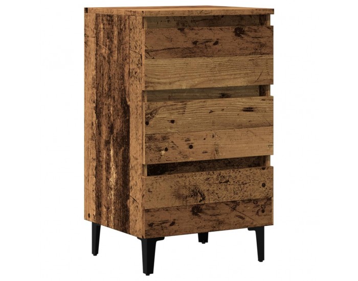 Sonata H Нощно шкафче с метални крака, старо дърво, 40x35x69 см