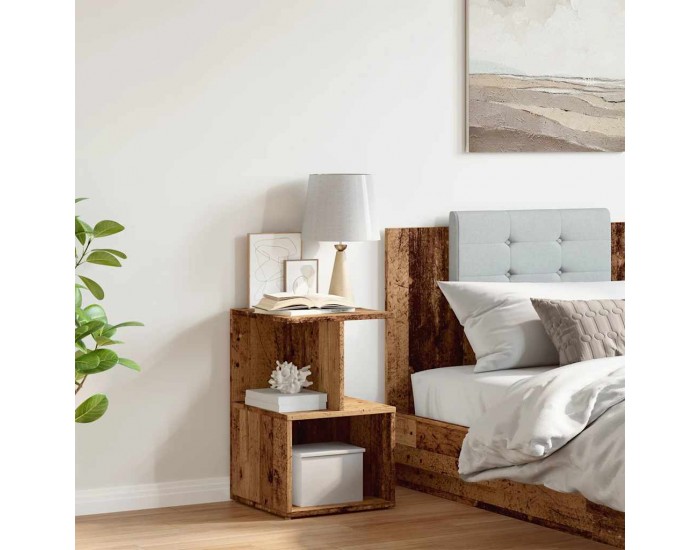 Sonata H Нощно шкафче от старо дърво 35x35x55 cm Инженерна дървесина