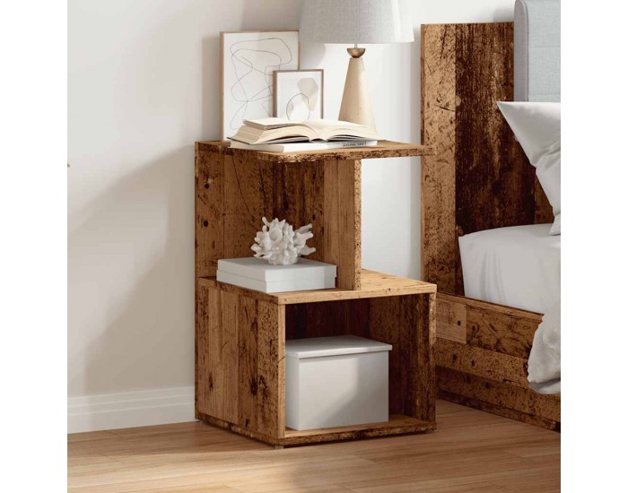 Sonata H Нощно шкафче от старо дърво 35x35x55 cm Инженерна дървесина