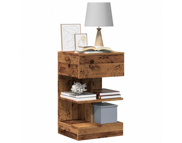 Sonata H Нощно шкафче от старо дърво 40x35x65 cm Инженерна дървесина