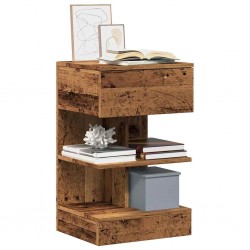 Sonata H Нощни шкафчета, 2 бр, старо дърво, 40x35x65 см, ПДЧ - Нощни шкафчета