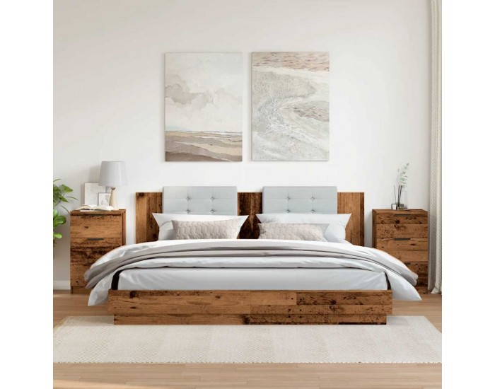 Sonata H Нощни шкафчета, 2 бр, старо дърво, 40x36x65 см, инженерно дърво